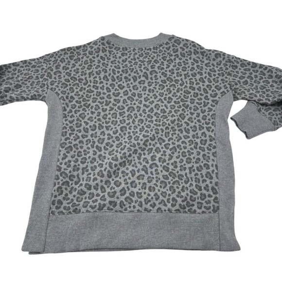 90 Degrees By Reflex Womens Leopard Print Pullover Sweatshirt S Grey Cotton Blen - Picture 3 of 4